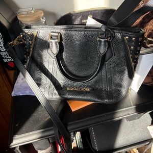 Michael Kors Black Studded Satchel